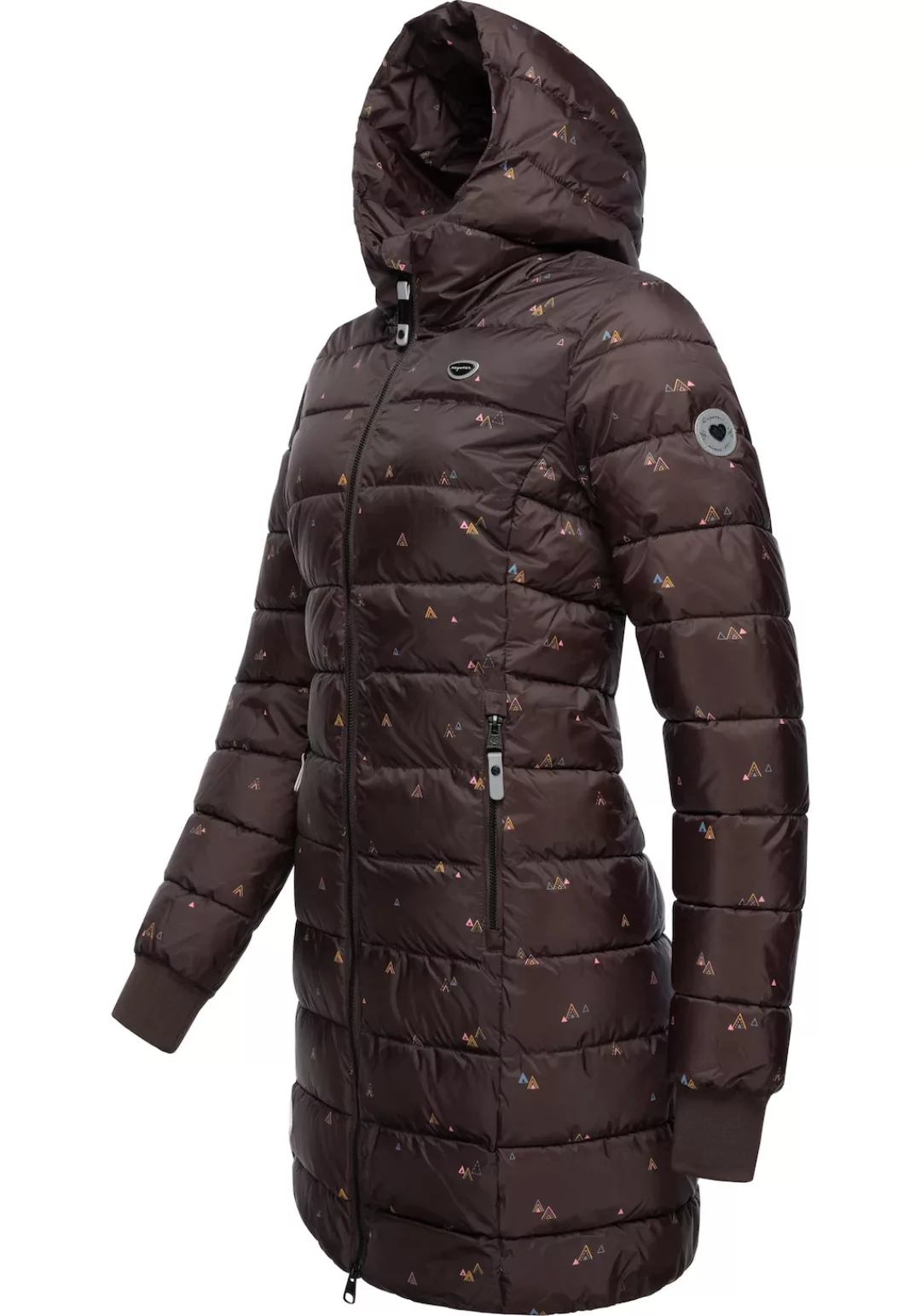 Ragwear Steppjacke "Tiasa Long", mit Kapuze, Gemusterte Winterjacke mit Kap günstig online kaufen