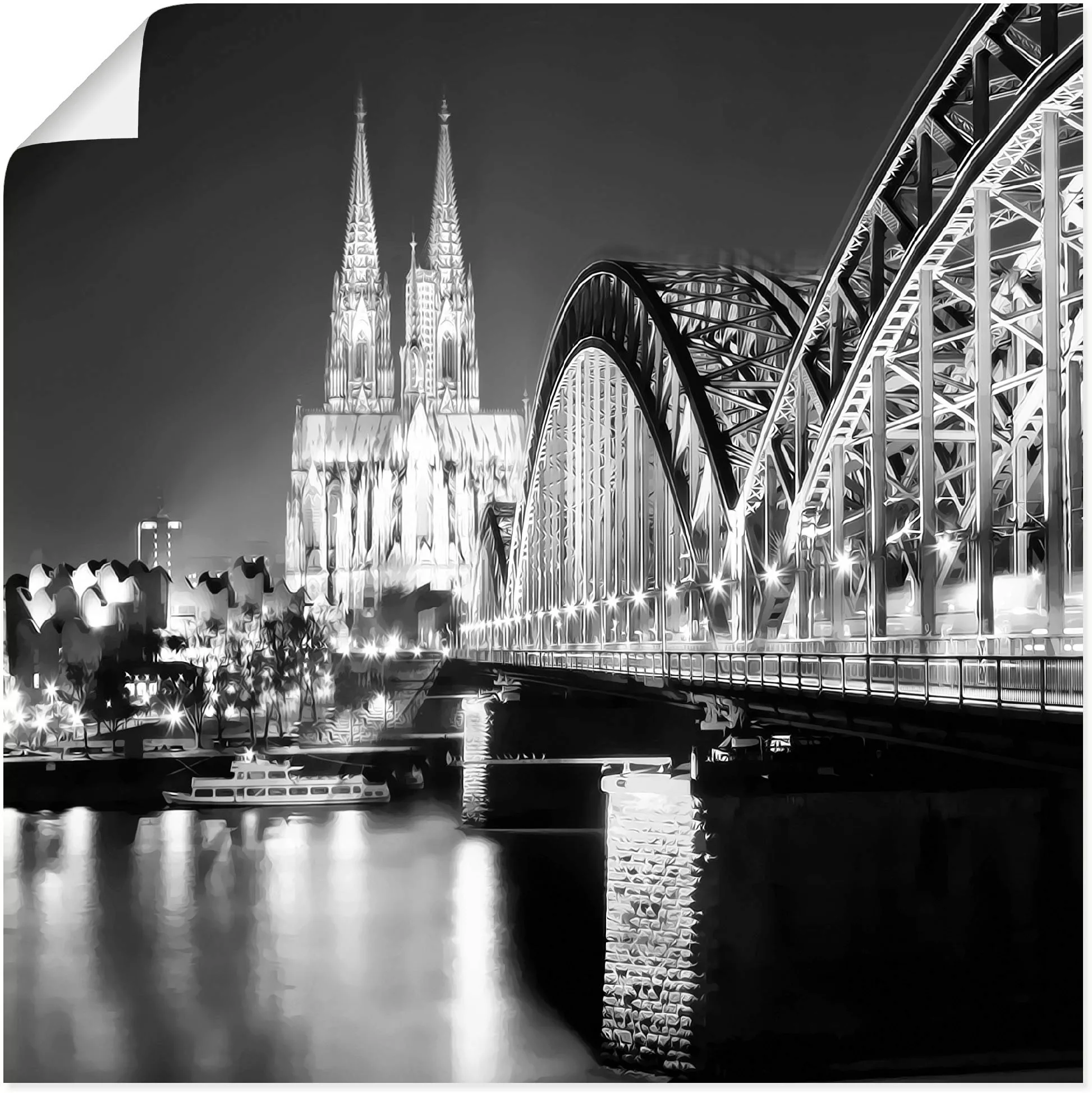 Artland Wandbild »Köln Skyline Abstrakte Collage 19«, Brücken, (1 St.), als günstig online kaufen