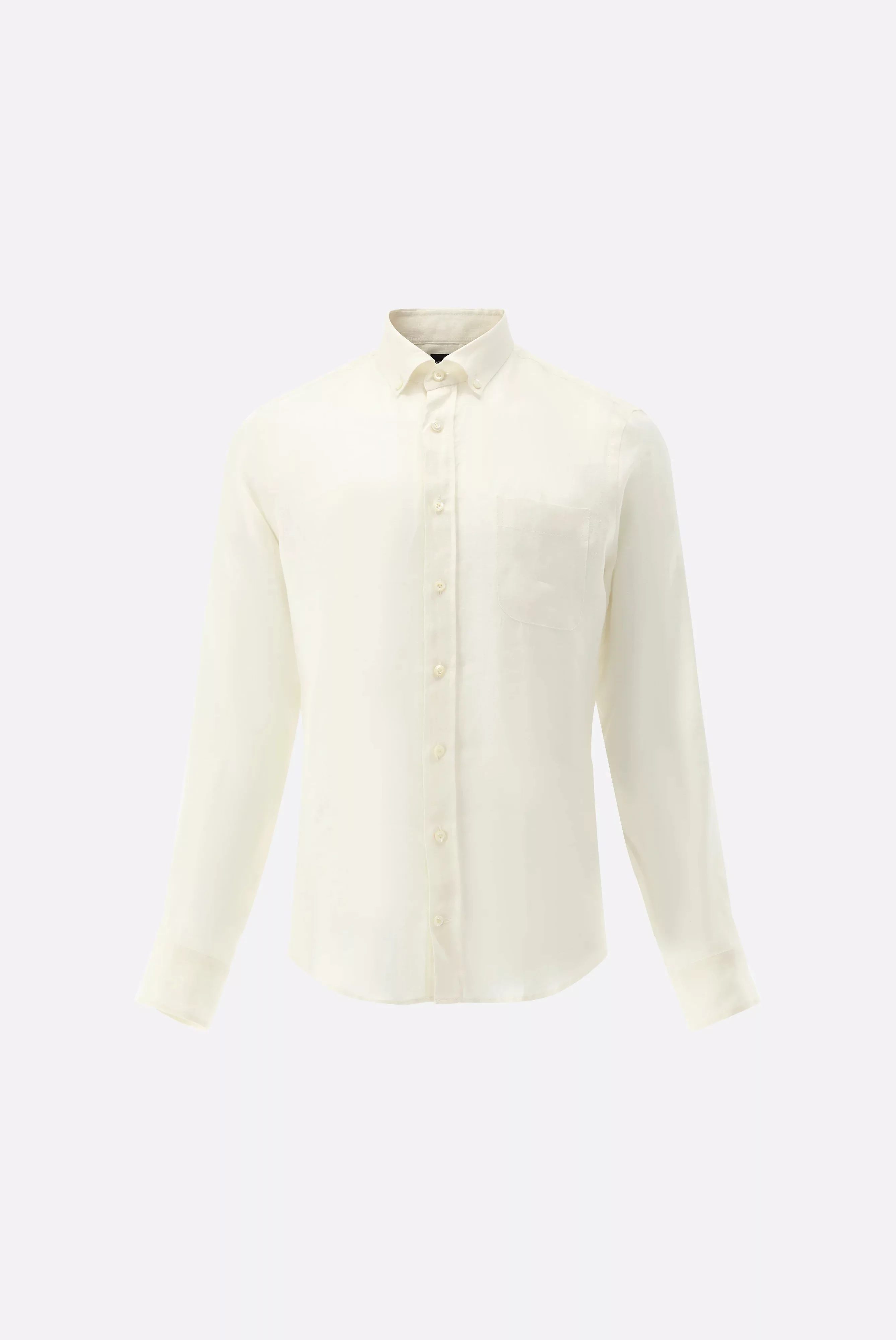 Leinenhemd mit Button-Down-Kragen Slim Fit günstig online kaufen