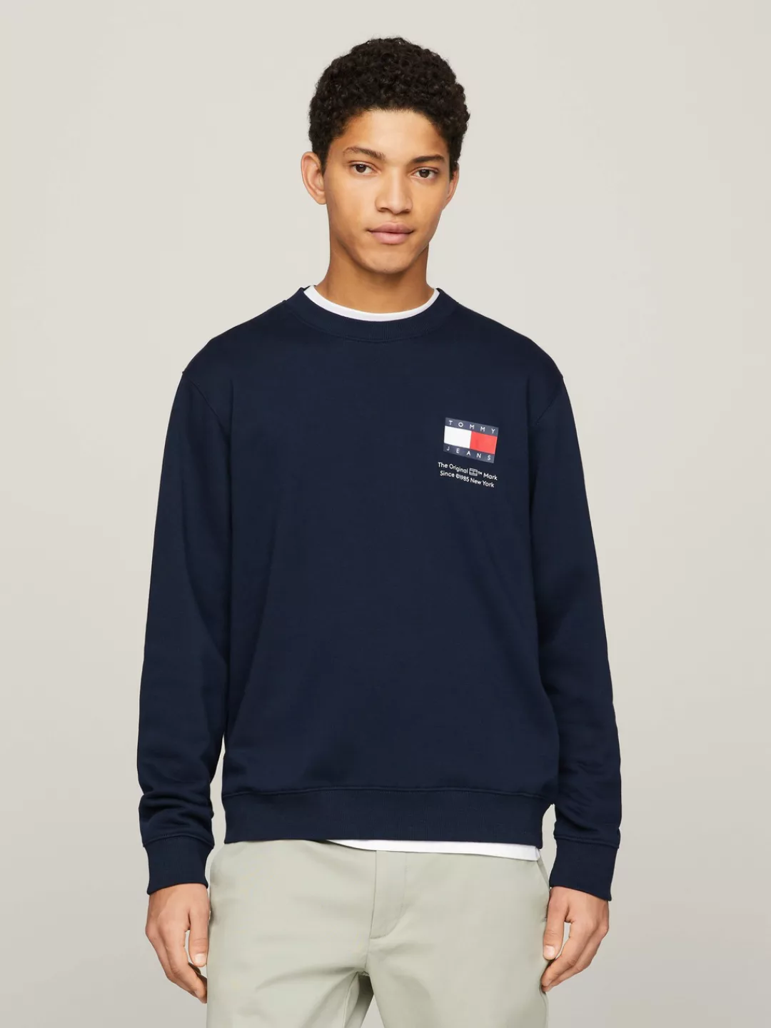 Tommy Jeans Sweatshirt "TJM REG ESSENTIAL FLAG CNECK EXT", Rundhals-Sweatsh günstig online kaufen