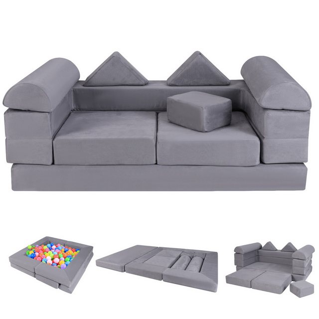 COSTWAY Kindersofa, 9 Teile, 9-teiliges Modulares Spielsofa aus Schaumstoff günstig online kaufen