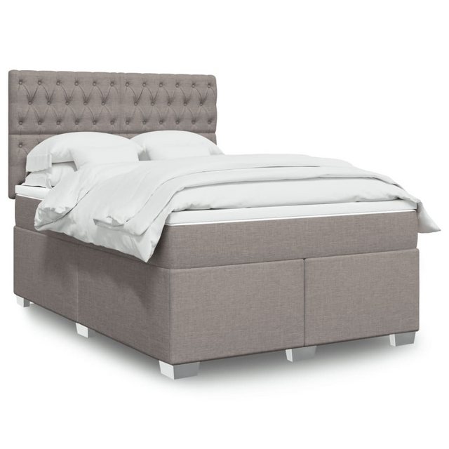 vidaXL Boxspringbett mit Matratze Taupe 140x200 cm Stoff2107870 günstig online kaufen