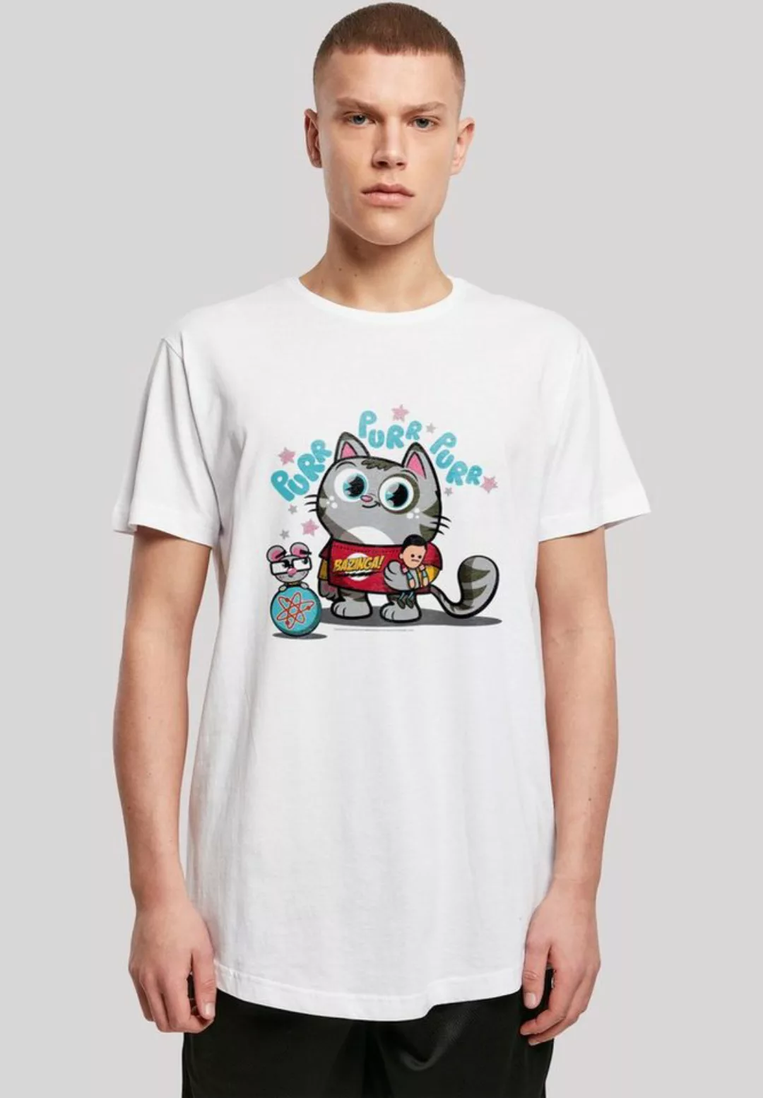 F4NT4STIC T-Shirt "Long Cut Shirt Big Bang Theory Bazinga Kitty", Print günstig online kaufen