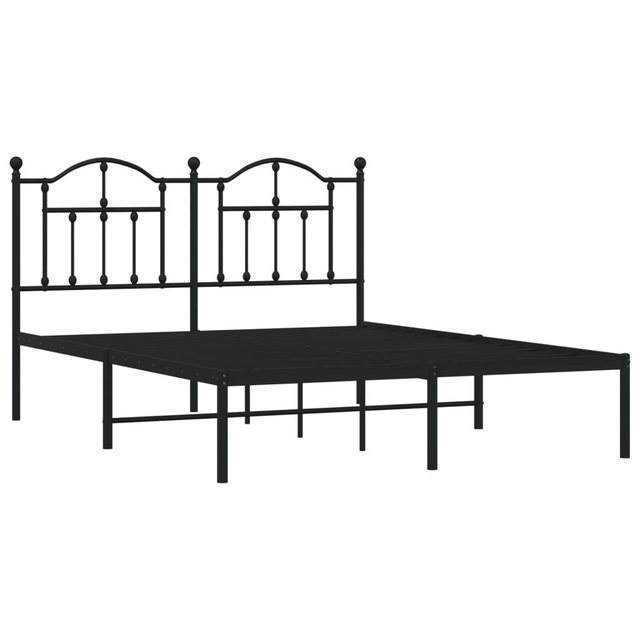 vidaXL Bettgestell Bettrahmen mit Kopfteil Metall Schwarz 140x190 cm Bett B günstig online kaufen