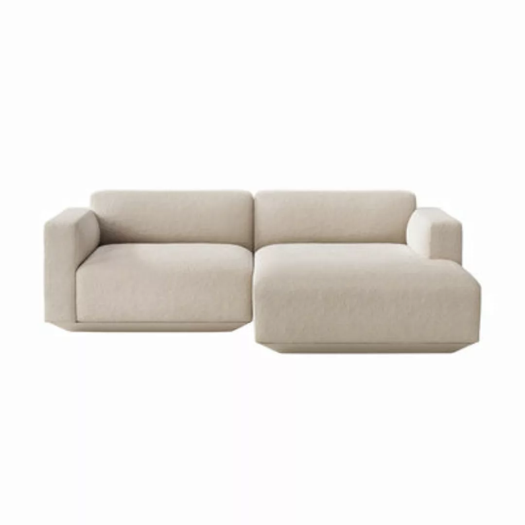 Ecksofa Develius B textil beige / 3-Sitzer - L 220 cm / Dormeuse rechts - & günstig online kaufen