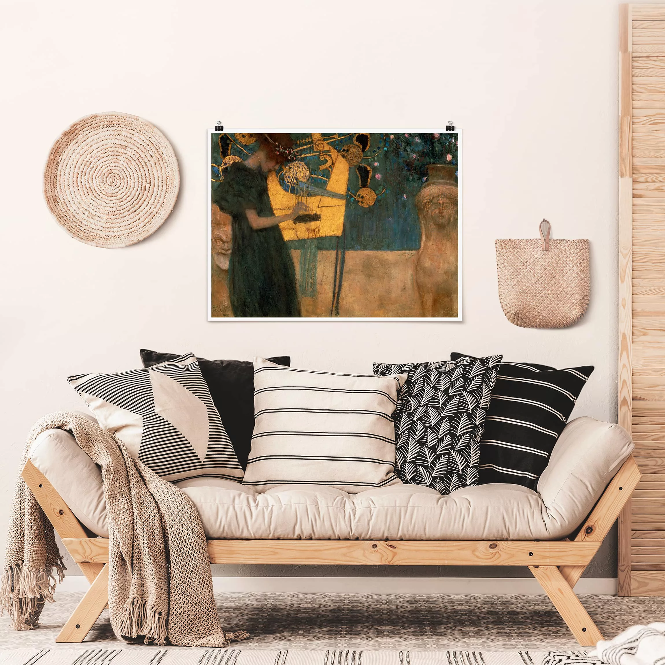 Poster Kunstdruck - Querformat Gustav Klimt - Die Musik günstig online kaufen