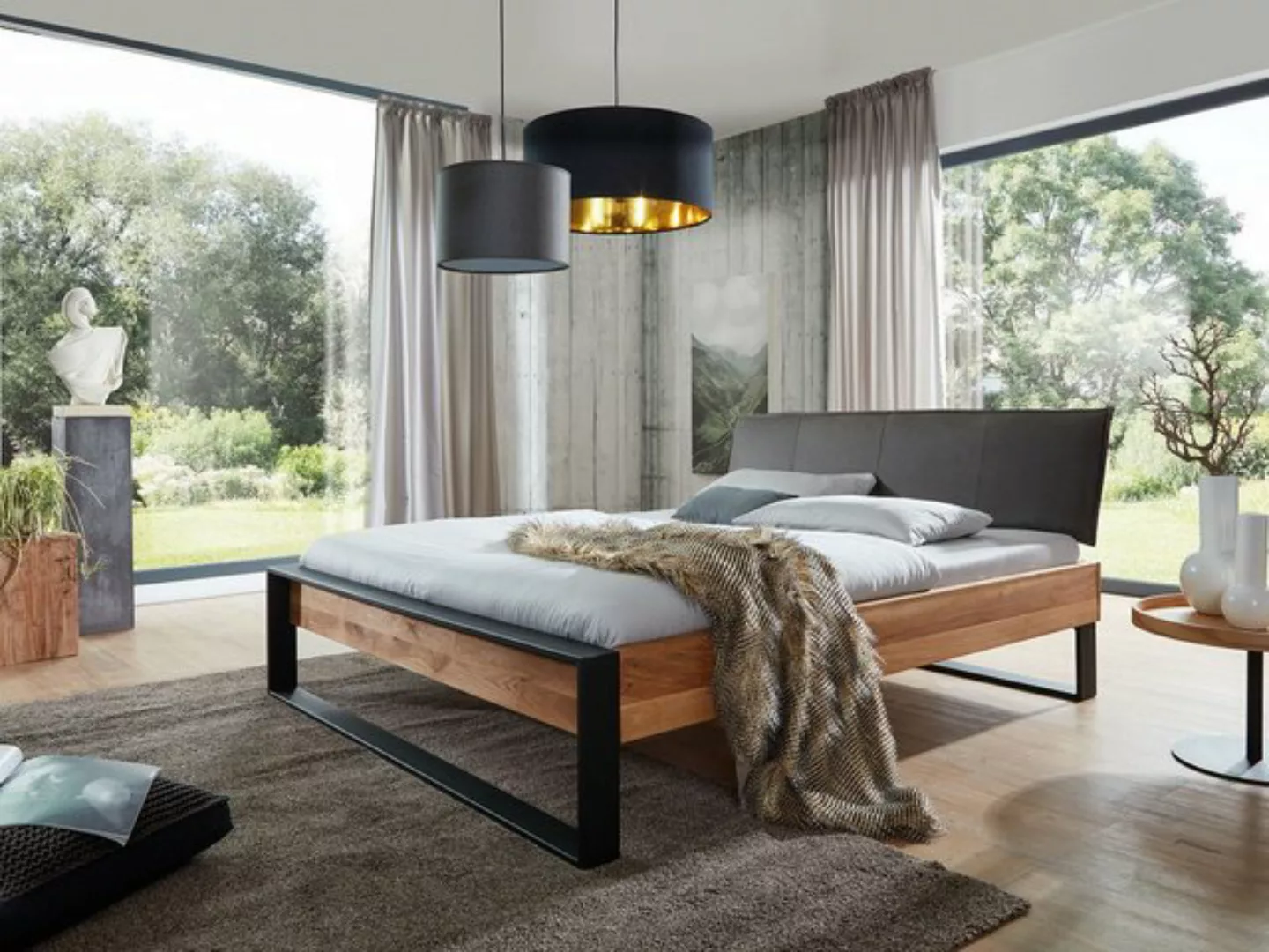 Main Möbel Massivholzbett Doppelbett "Milano" 180x200cm Wildeiche massiv günstig online kaufen