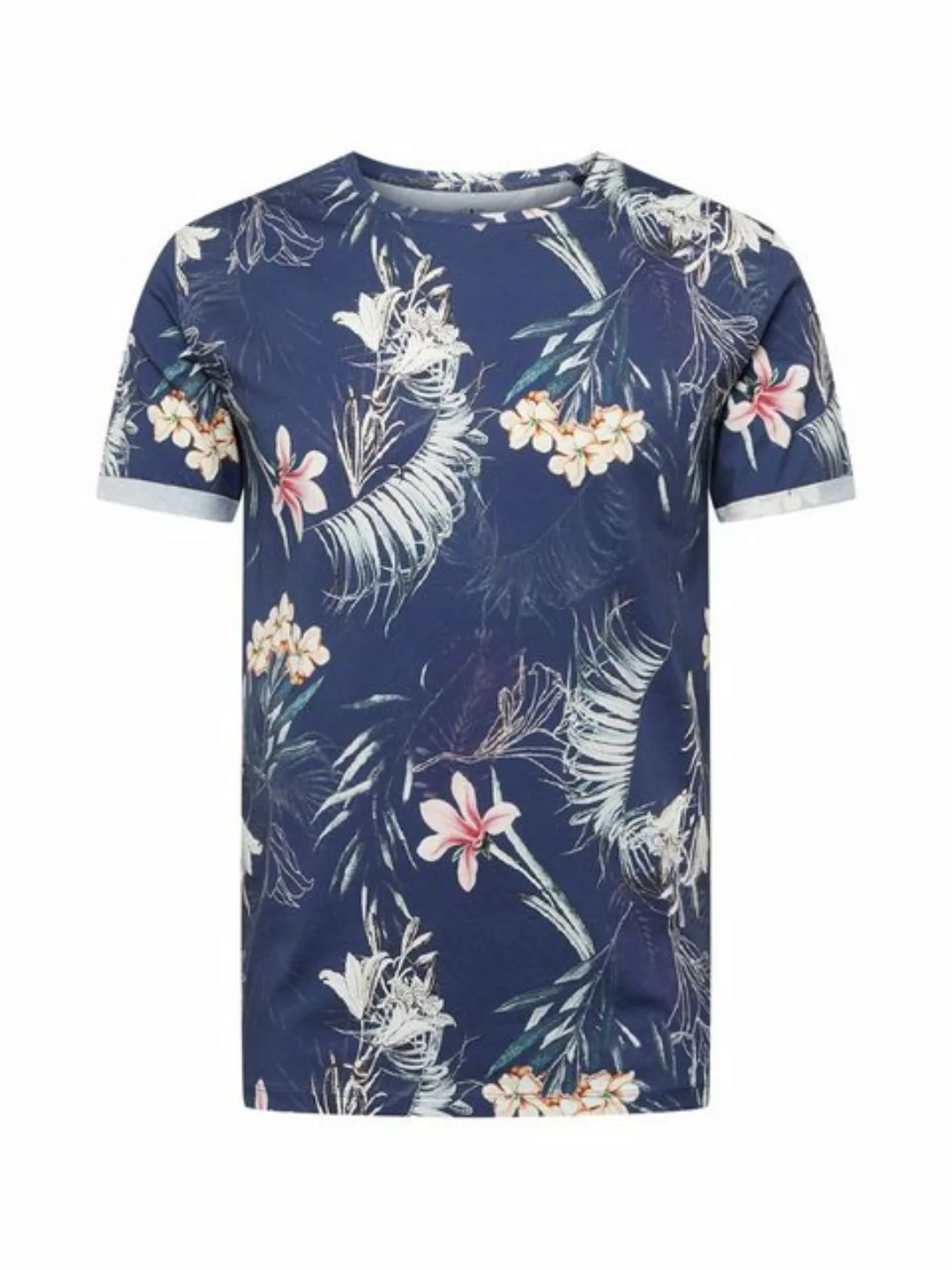 Key Largo T-Shirt Manila Hawaii Look Blumenmuster MT00432 Rundhalsauschnitt günstig online kaufen