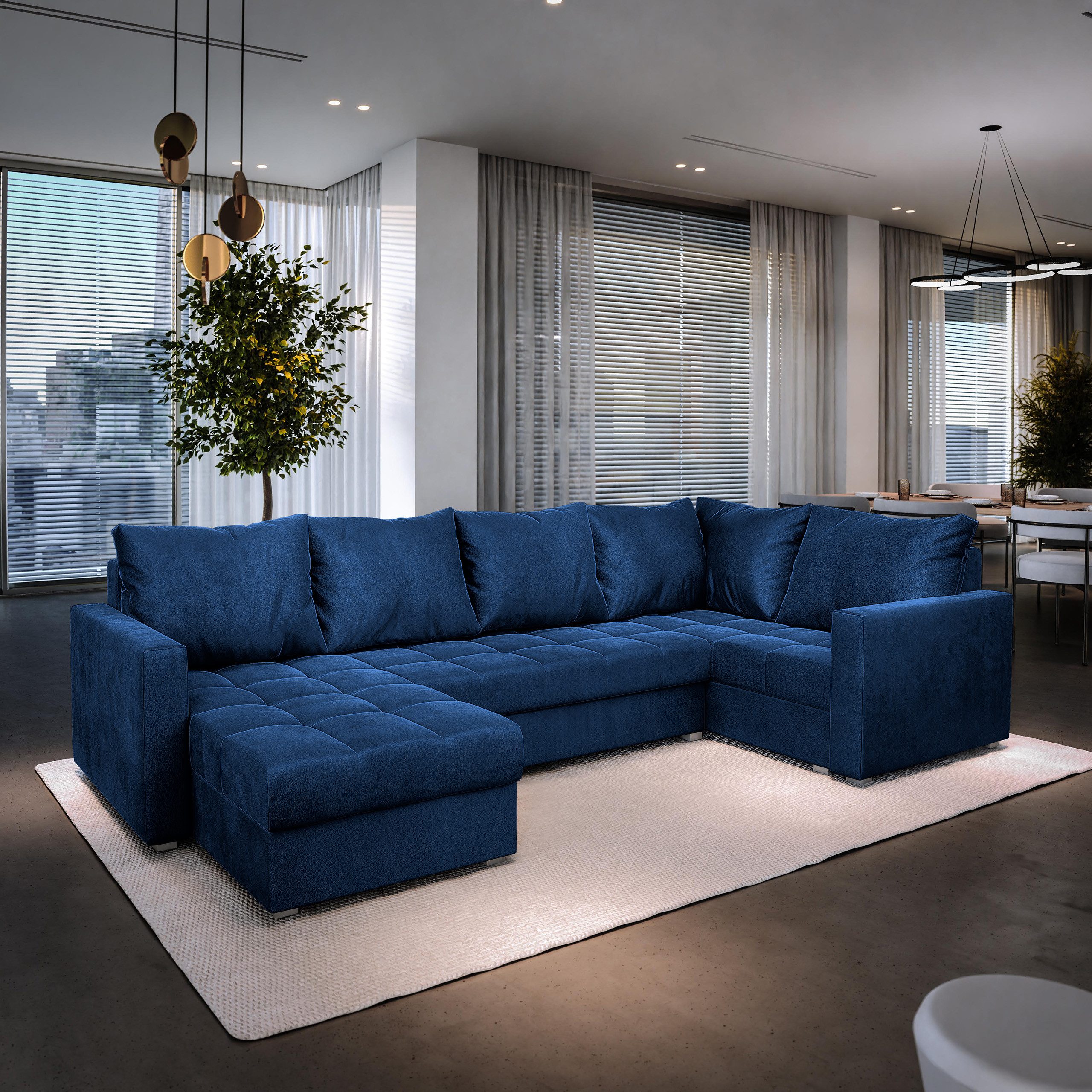 Masseno Ecksofa LORIVO mit Schlaffunktion U-Form, günstig online kaufen