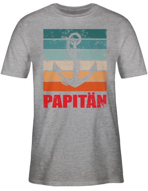 Shirtracer T-Shirt Papitän Papa Kapitän Geschenk für Bootsfahrer Vatertag G günstig online kaufen