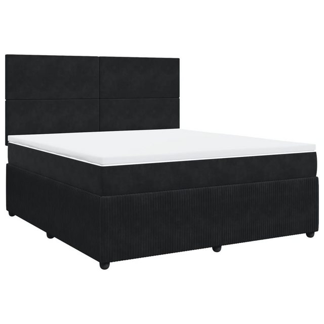 vidaXL Bett Boxspringbett mit Matratze Schwarz 180x200 cm Samt günstig online kaufen