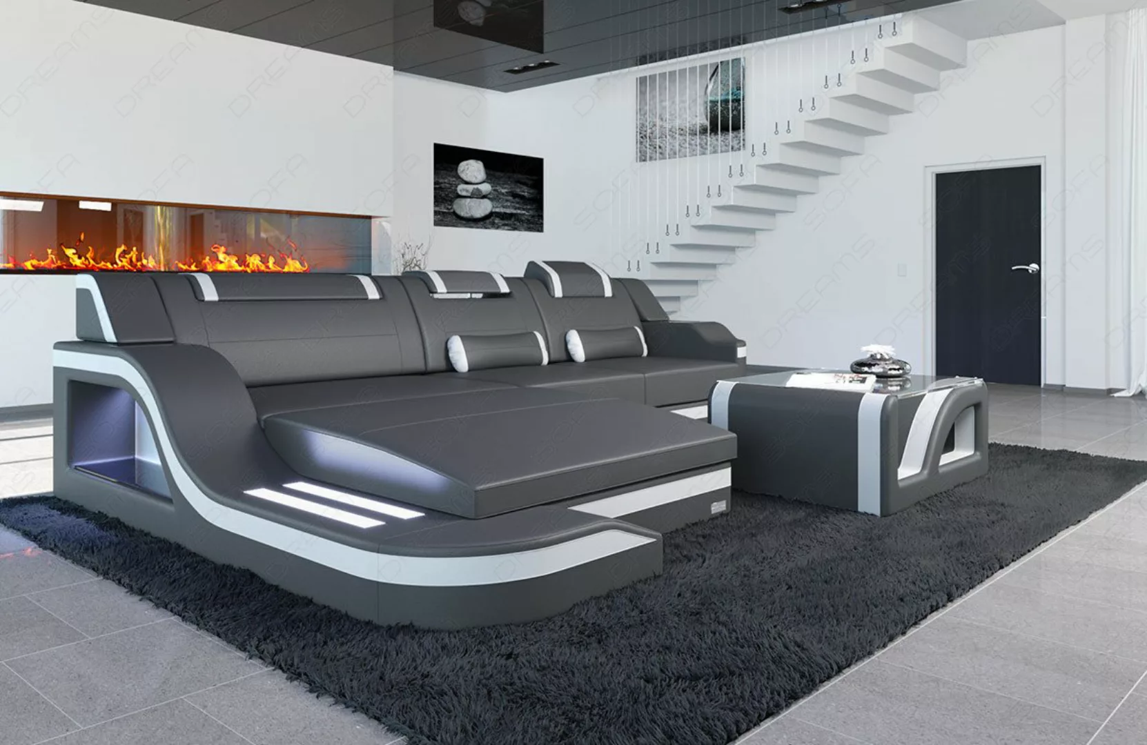 Sofa Dreams Ecksofa Ledersofa Palermo L Form Mini, Designersofa Couch, mit günstig online kaufen