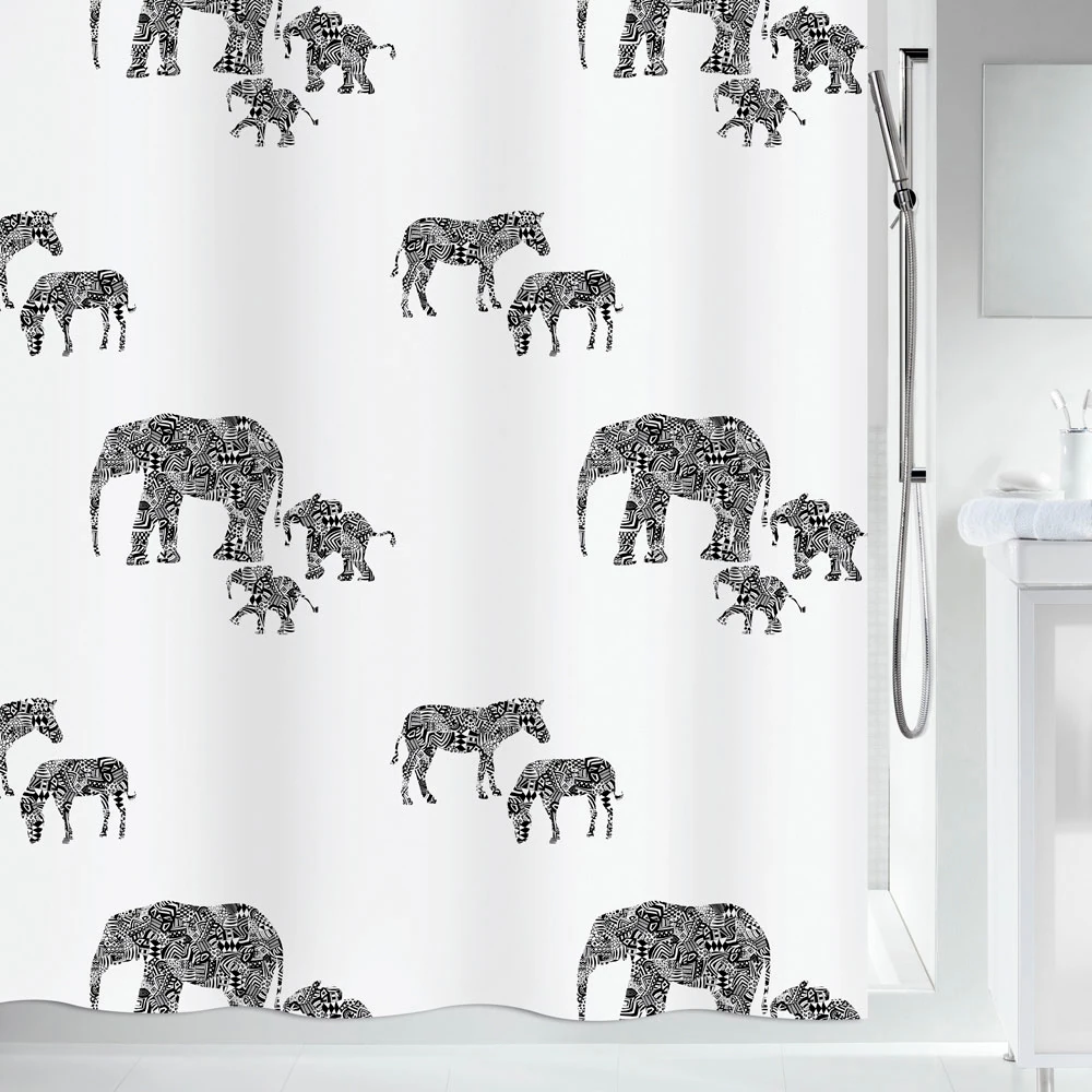 spirella Duschvorhang "SERENGETI BLACK", Höhe 200 cm, wasserabweisend günstig online kaufen