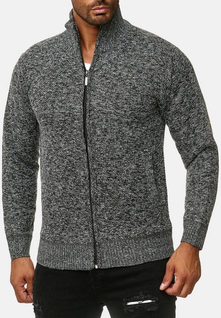 Max Men Cardigan Cardigan mit Stehkragen Strickjacke mit Design 2502 in Gra günstig online kaufen