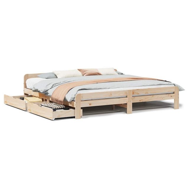 vidaXL Bett, Massivholzbett ohne Matratze 200x200 cm Kiefernholz günstig online kaufen