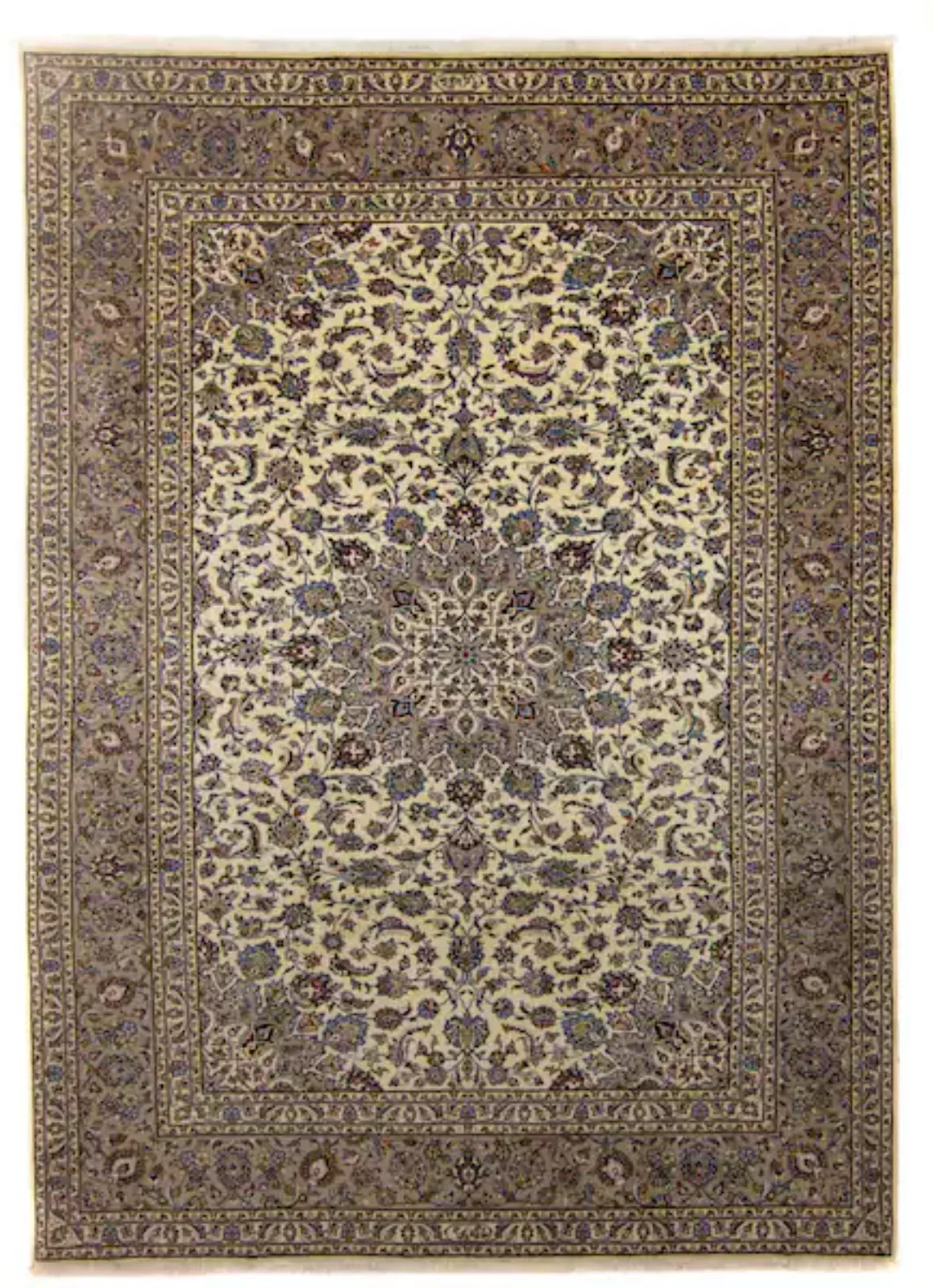 morgenland Wollteppich »Keshan Medaillon Beige chiaro 354 x 255 cm«, rechte günstig online kaufen