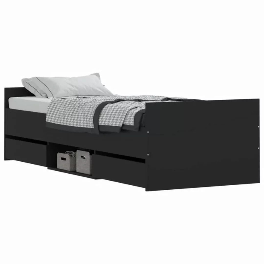 vidaXL Bett Bettgestell mit Kopf- und Fußteil Schwarz 75x190 cm günstig online kaufen