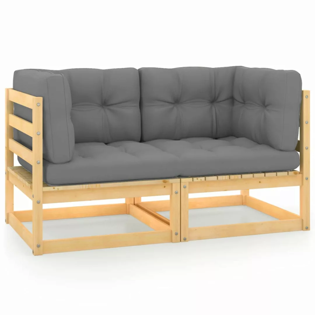 Gartensofa 2-sitzer Mit Kissen Kiefer Massivholz günstig online kaufen