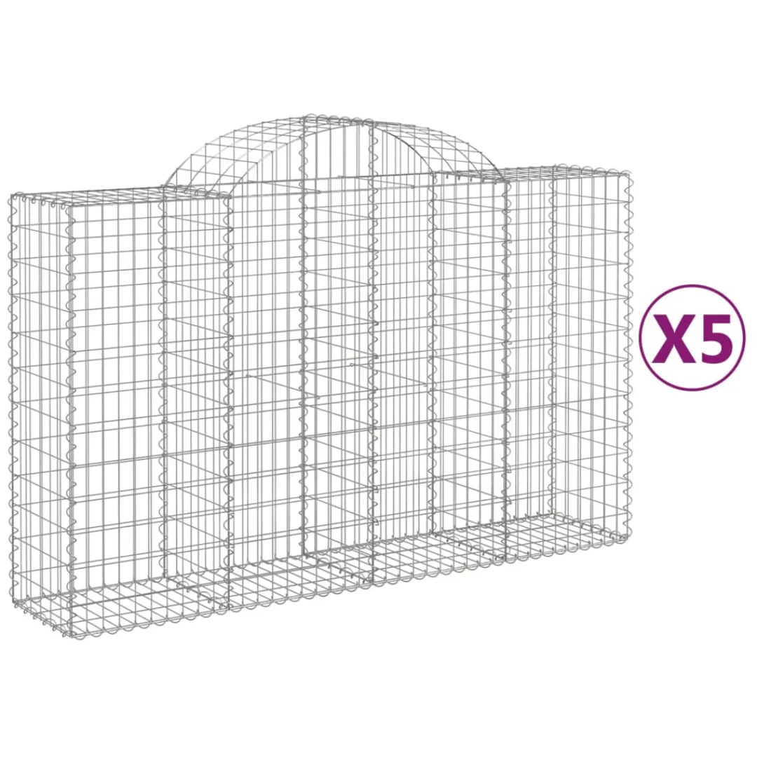 Vidaxl Gabionen Mit Hochbogen 5 Stk. 200x50x120/140cm Verzinktes Eisen günstig online kaufen