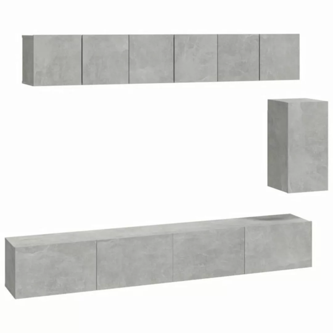 furnicato TV-Schrank 6-tlg. TV-Schrank-Set Betongrau Holzwerkstoff (1-St) günstig online kaufen