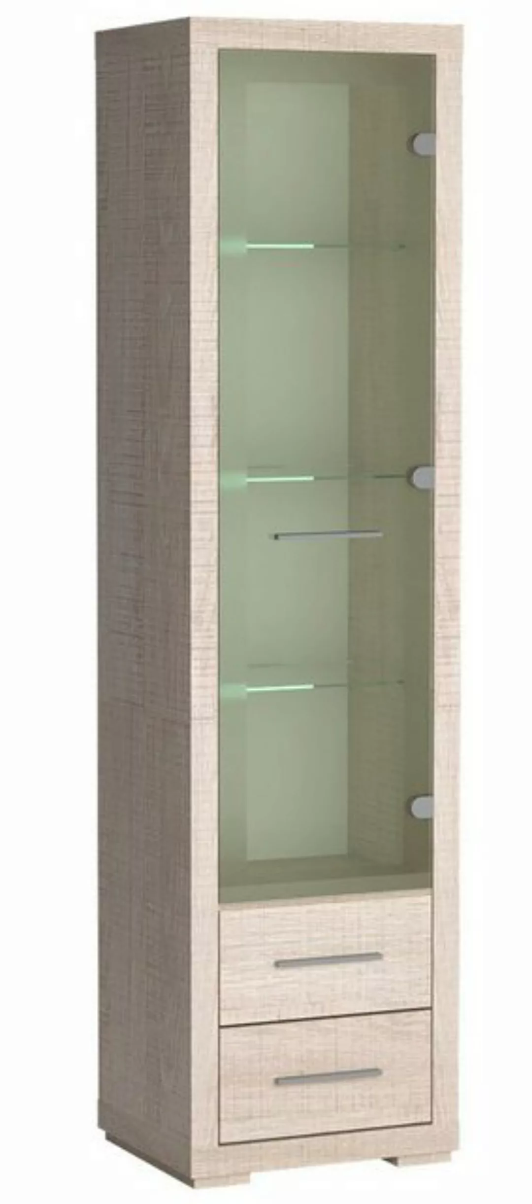 Compleo Vitrine ARIA Glasvitrine mit 2 Schubladen, Arbeitszimmer Schränke B günstig online kaufen