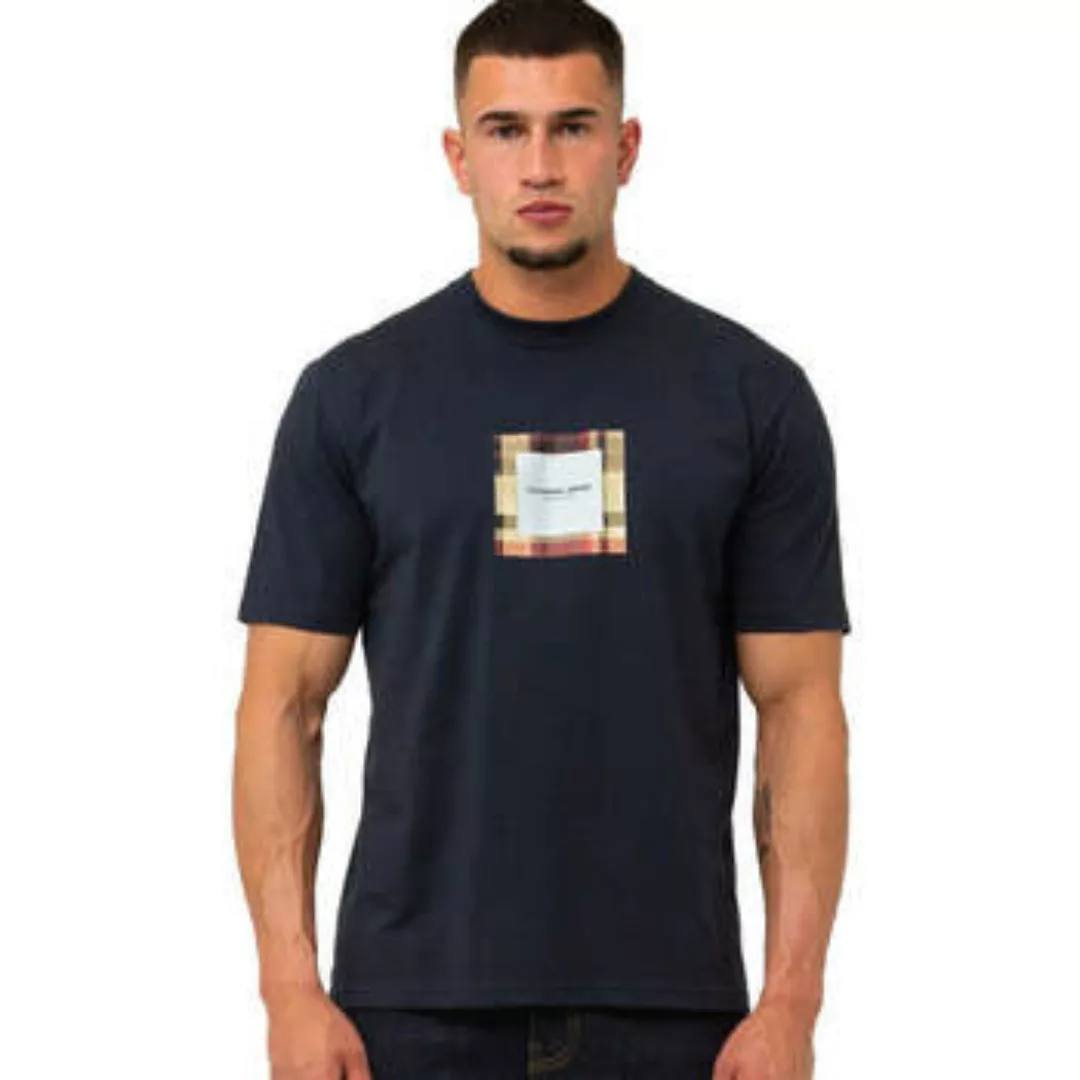 Marshall Artist  T-Shirts & Poloshirts Carter Check Box Logo T-Shirt Navy günstig online kaufen