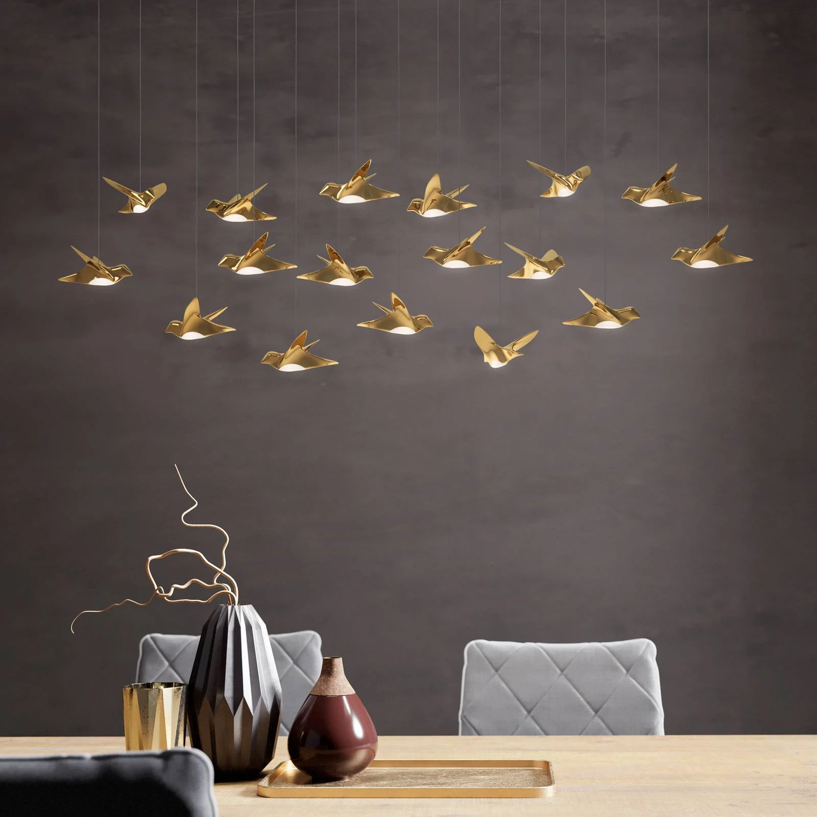 EGLO Stars Of Light LED-Hängelampe Paratebueno messing 17-fl günstig online kaufen