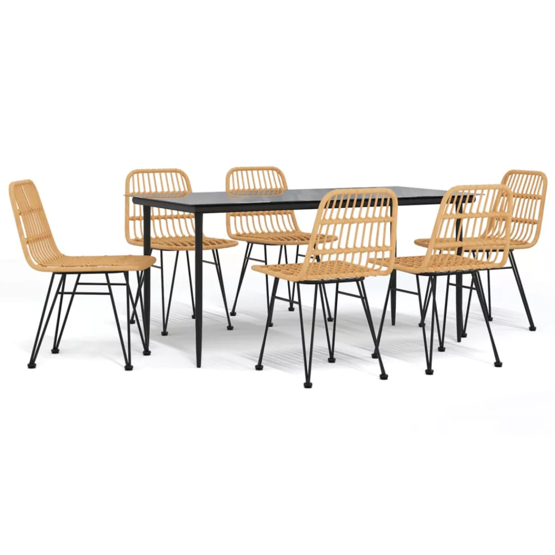 Vidaxl 7-tlg. Garten-essgruppe Poly Rattan günstig online kaufen