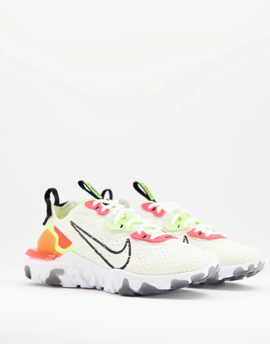 Nike – React Vision – Sneaker in Cremeweiß, Orange und Volt günstig online kaufen