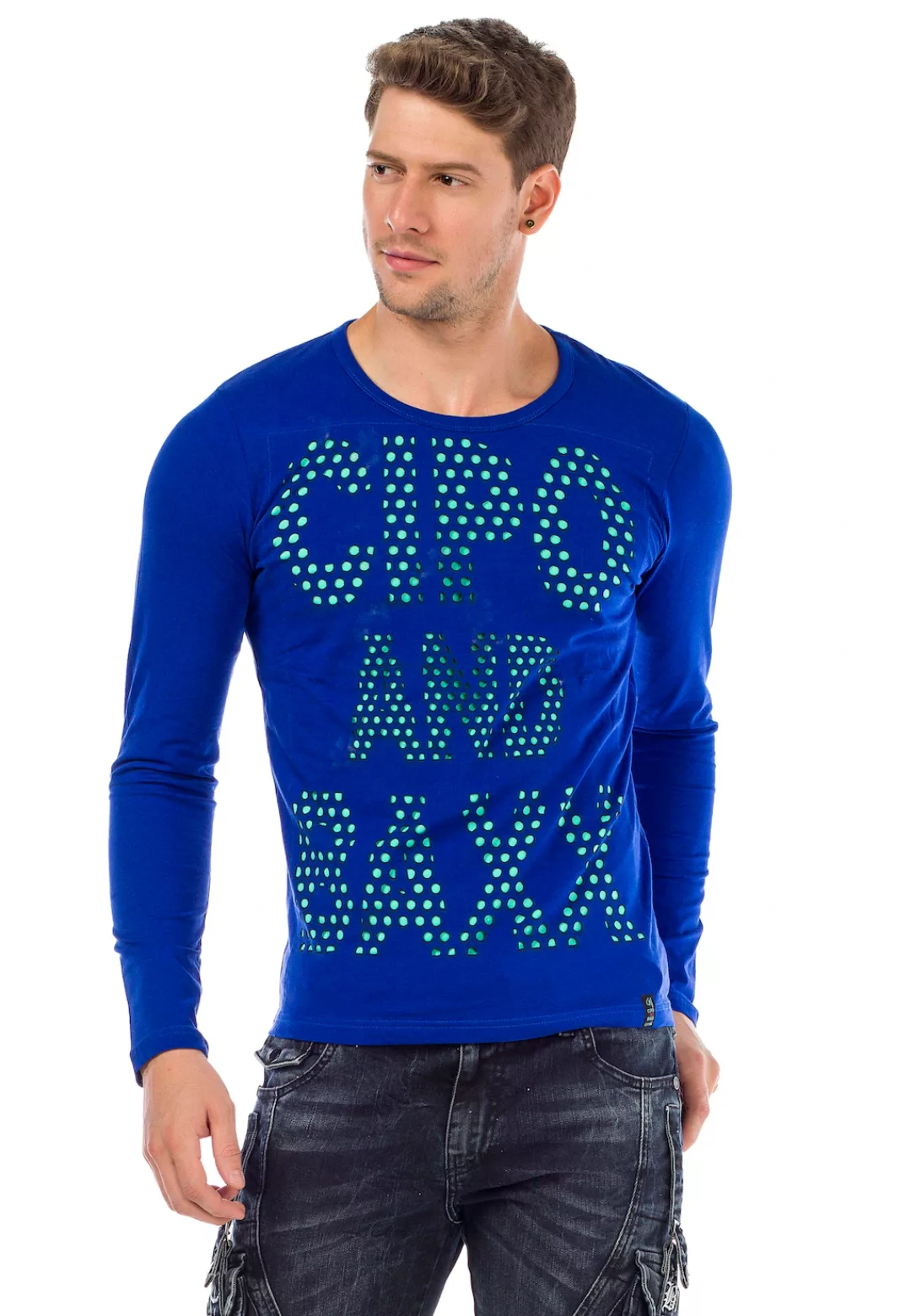 Cipo & Baxx Langarmshirt, mit coolem Frontprint günstig online kaufen