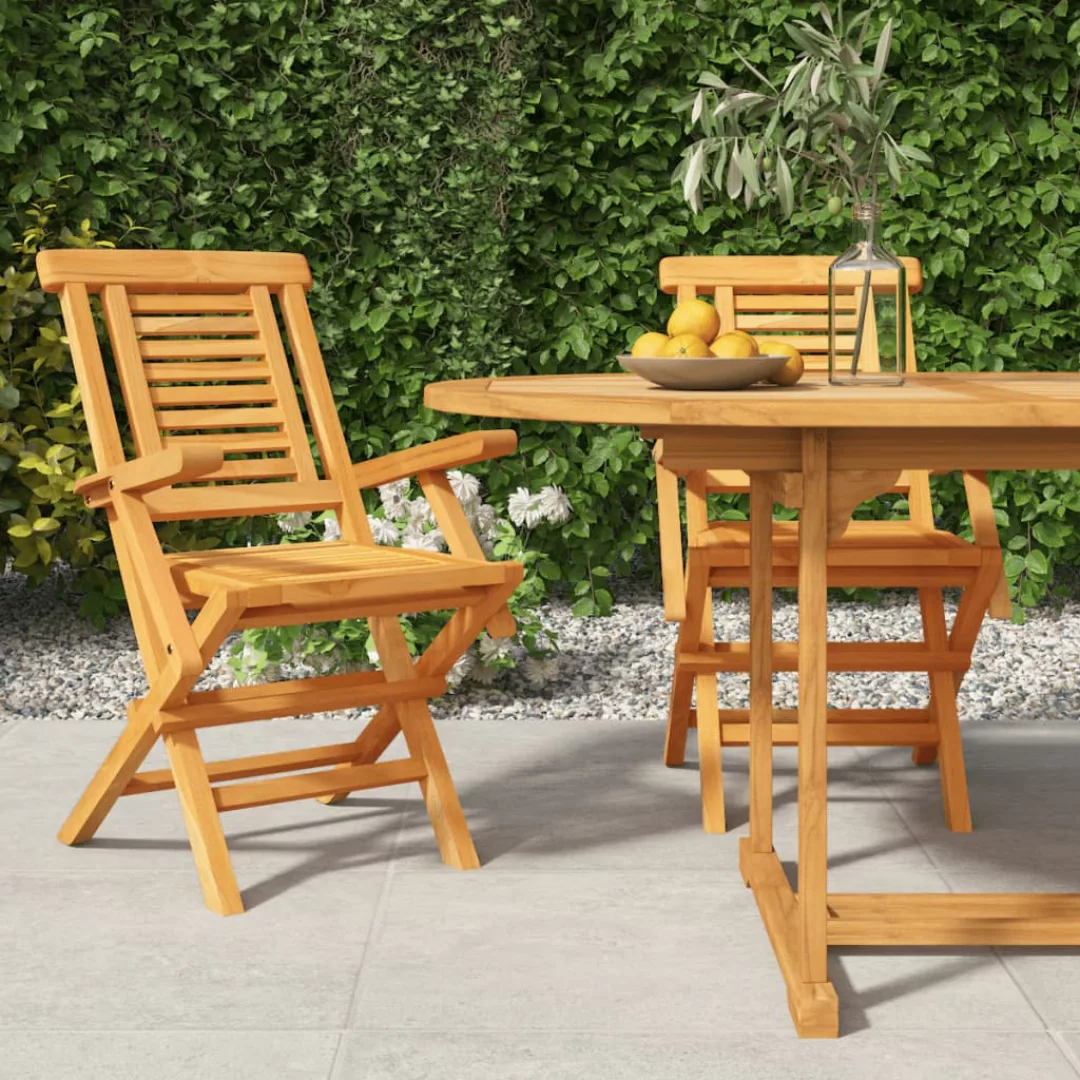 Vidaxl Gartenstühle 2 Stk. Klappbar 56x63x90 Cm Massivholz Teak günstig online kaufen