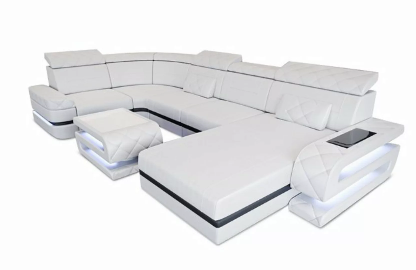 Sofa Dreams Wohnlandschaft Sofa Leder Bologna U Form Ledersofa, Couch, mit günstig online kaufen