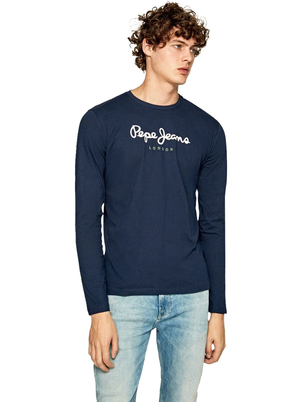 Pepe Jeans Herren Rundhals Langarmshirt EGGO LONG N - Regular Fit günstig online kaufen