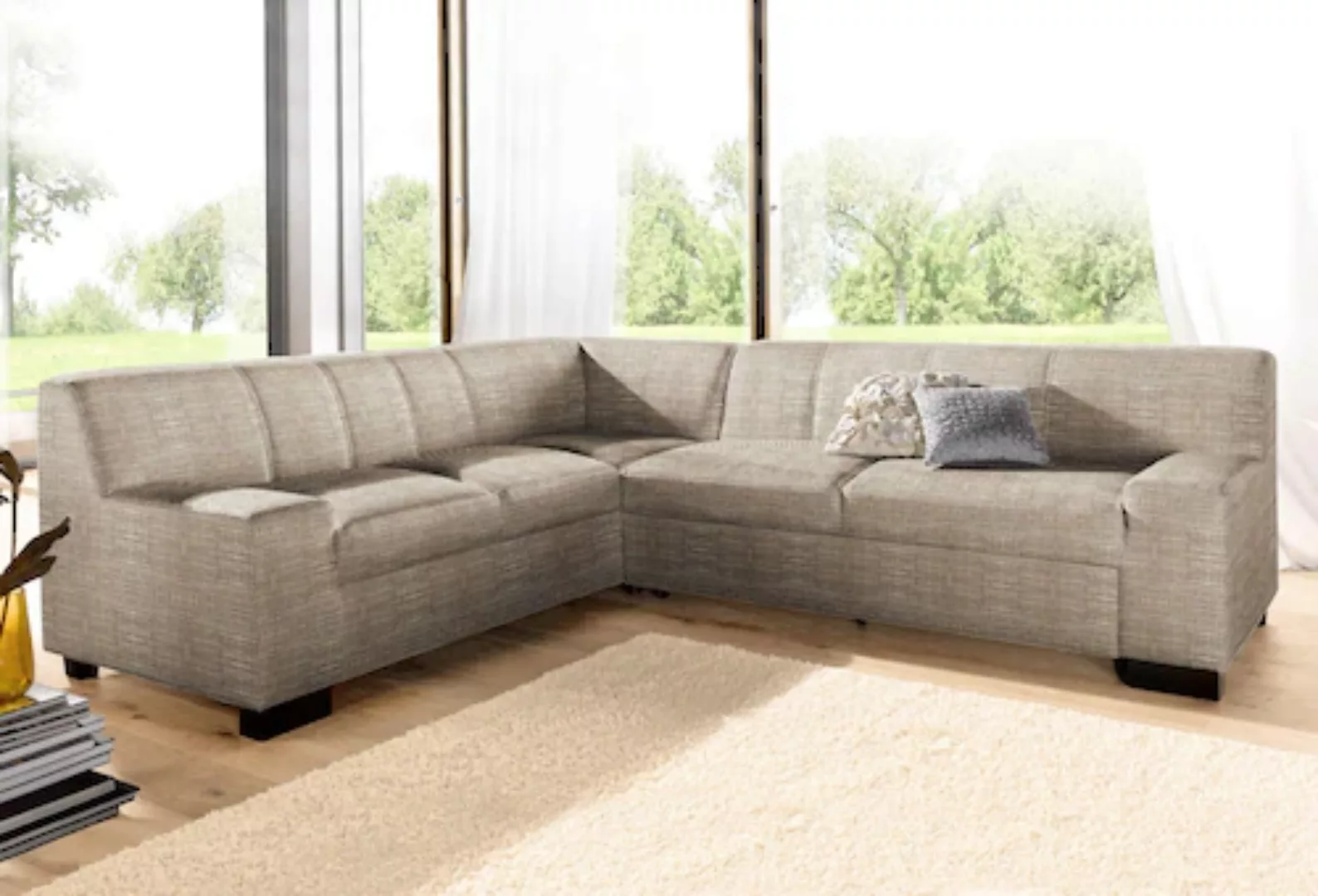 DOMO collection Ecksofa »Norma Top, elegant und modern, flache Armlehnen, L günstig online kaufen