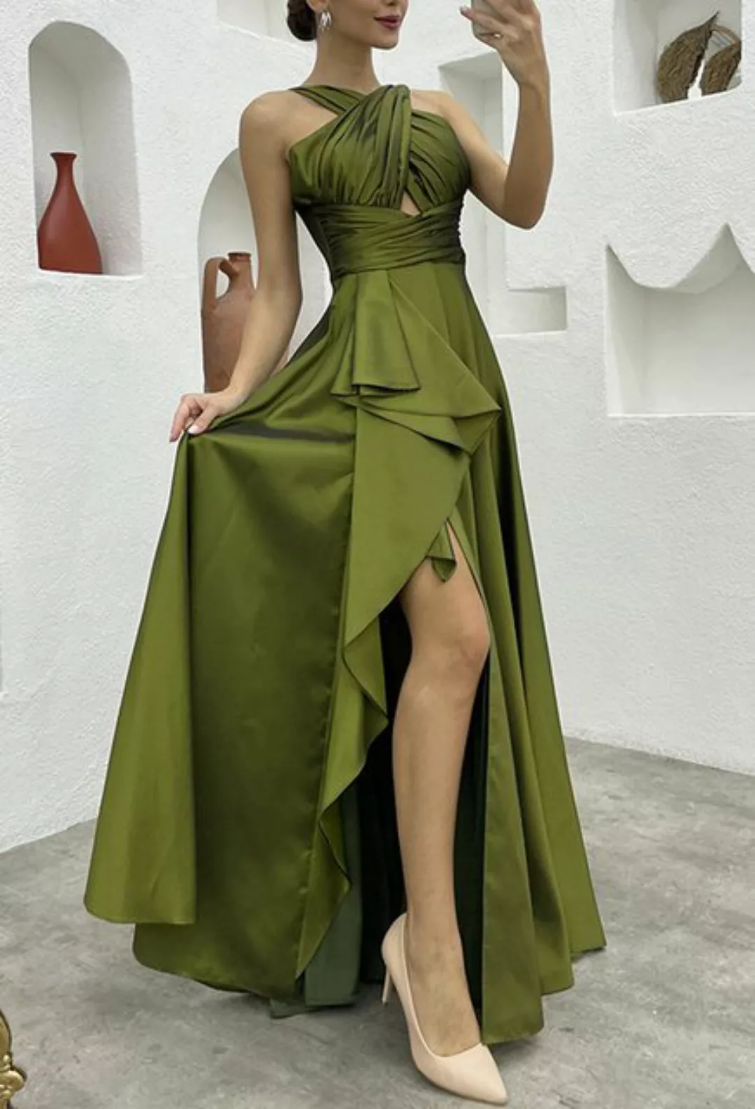 CHENIN Abendkleid Ärmelloses, einfarbiges, unregelmäßiges abendkleid mit la günstig online kaufen