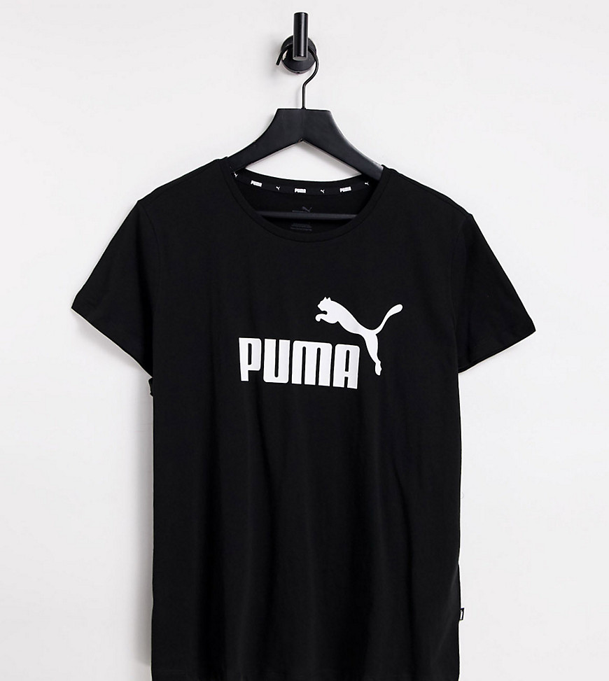 Puma Plus – Essentials – T-Shirt in Schwarz mit großem Logo günstig online kaufen
