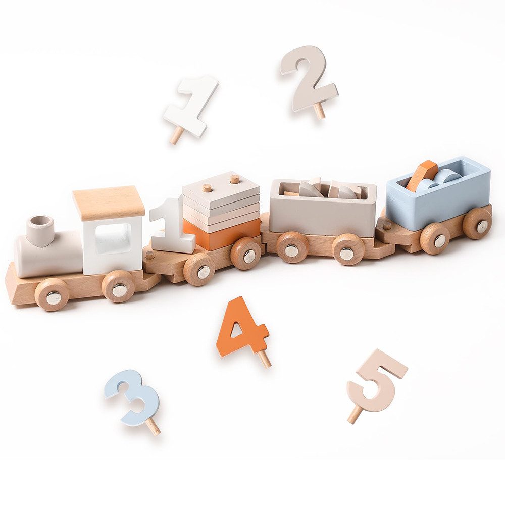 CLTYQ Holzzug mit Sortierwürfeln,Lernspielzeug,Montessori Holzspielzeug Spi günstig online kaufen