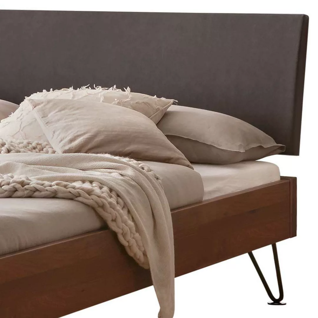 Nussbaum Bett mit Polster Kopfteil in modernem Design 87 cm Kopfteil günstig online kaufen
