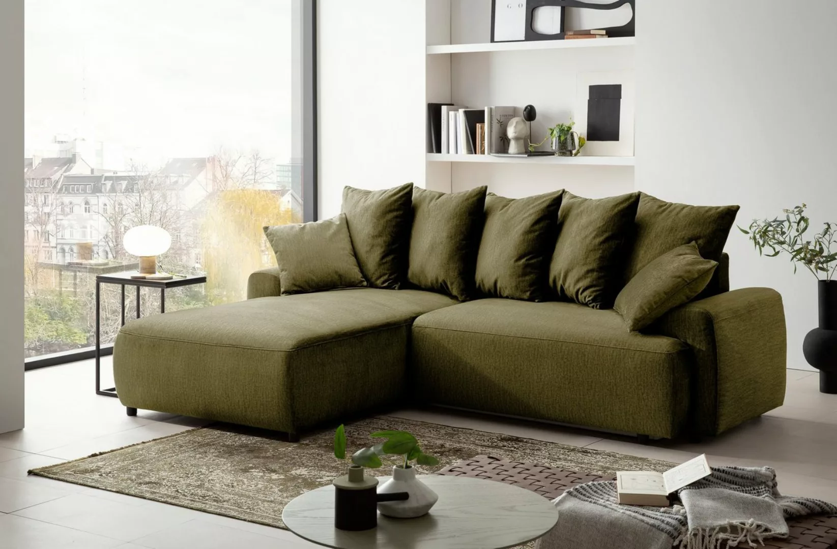 exxpo - sofa fashion Ecksofa, inkl. Bettfunktion, Bettkasten, Zier- und Rüc günstig online kaufen