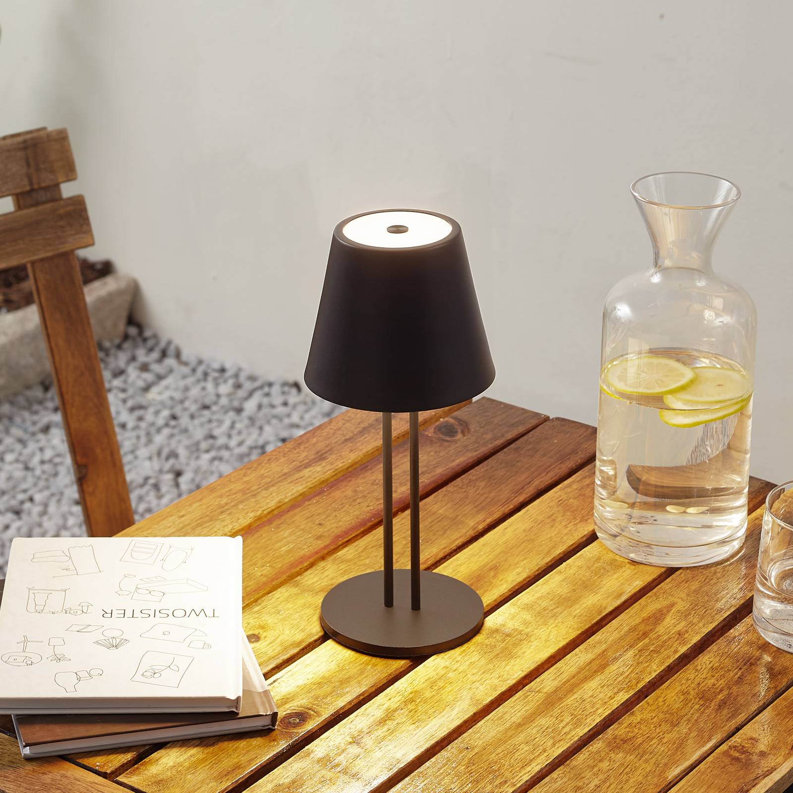 Lindby LED-Akkutischlampe Janea TWIN, schwarz, Metall günstig online kaufen