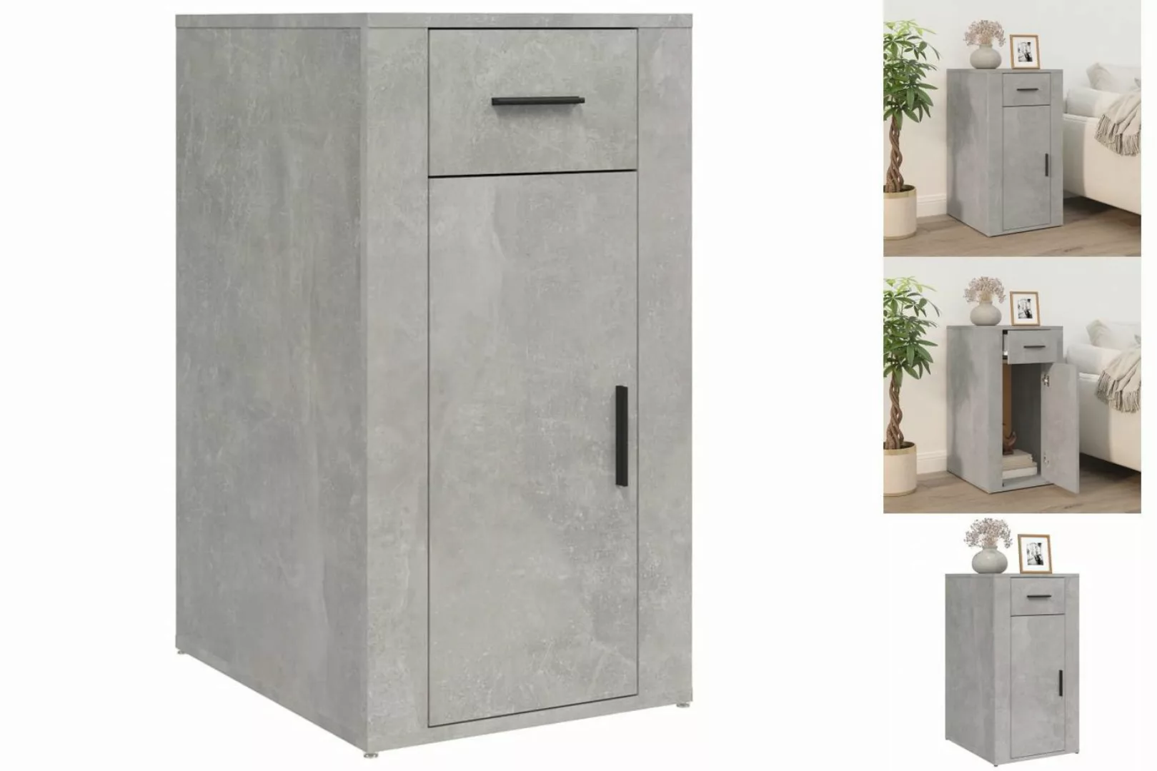 vidaXL Aktenschrank Büroschrank Betongrau 40x49x75 cm Spanplatte Beistellti günstig online kaufen