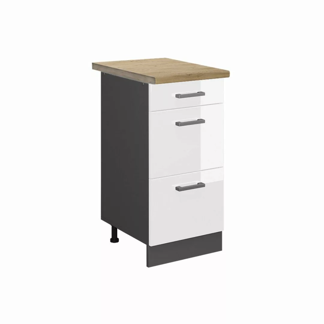 Vicco Unterschrank R-Line, Weiß Hochglanz/Anthrazit, 40 günstig online kaufen