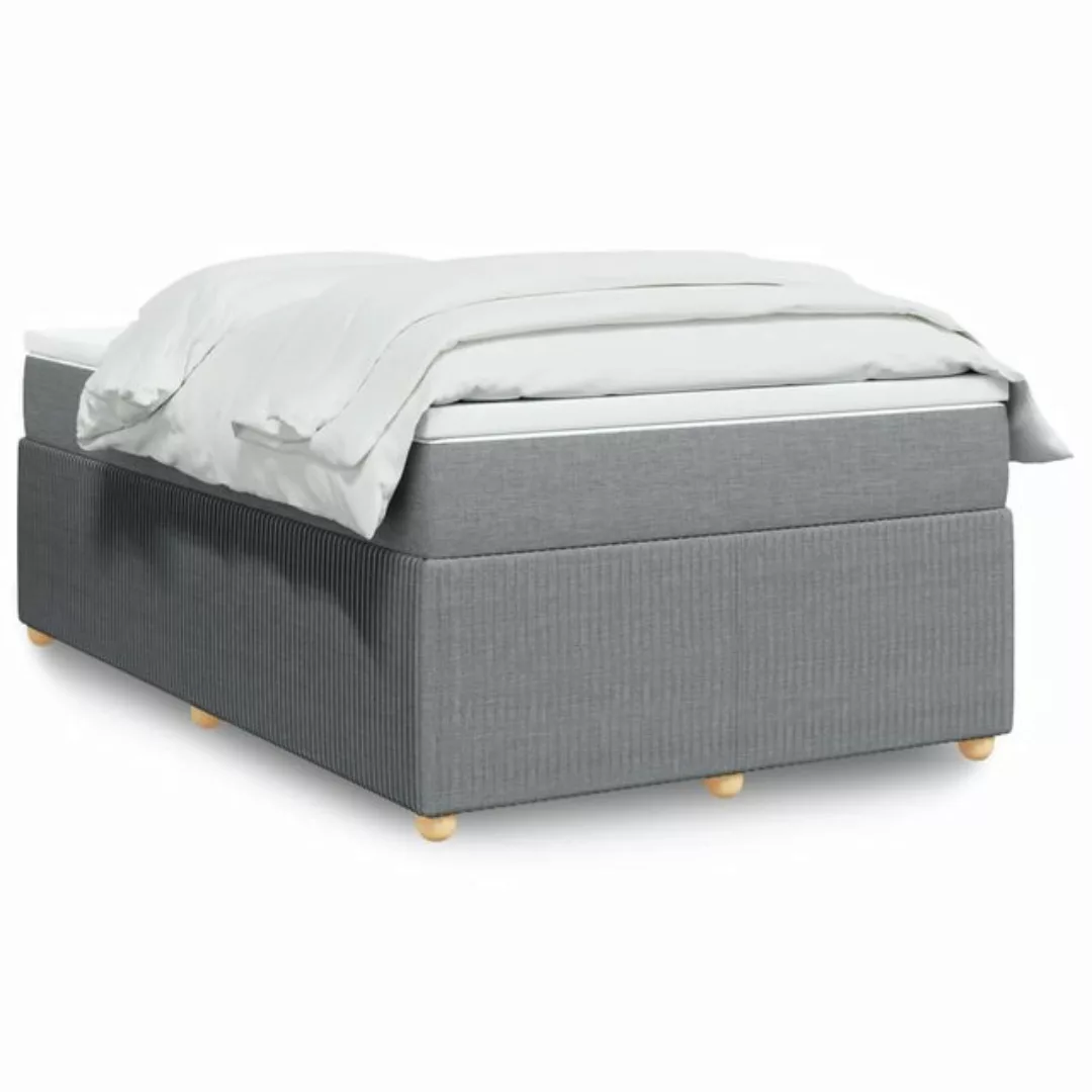 vidaXL Boxspringbett, Boxspringbett mit Matratze Hellgrau 120x190 cm Stoff günstig online kaufen