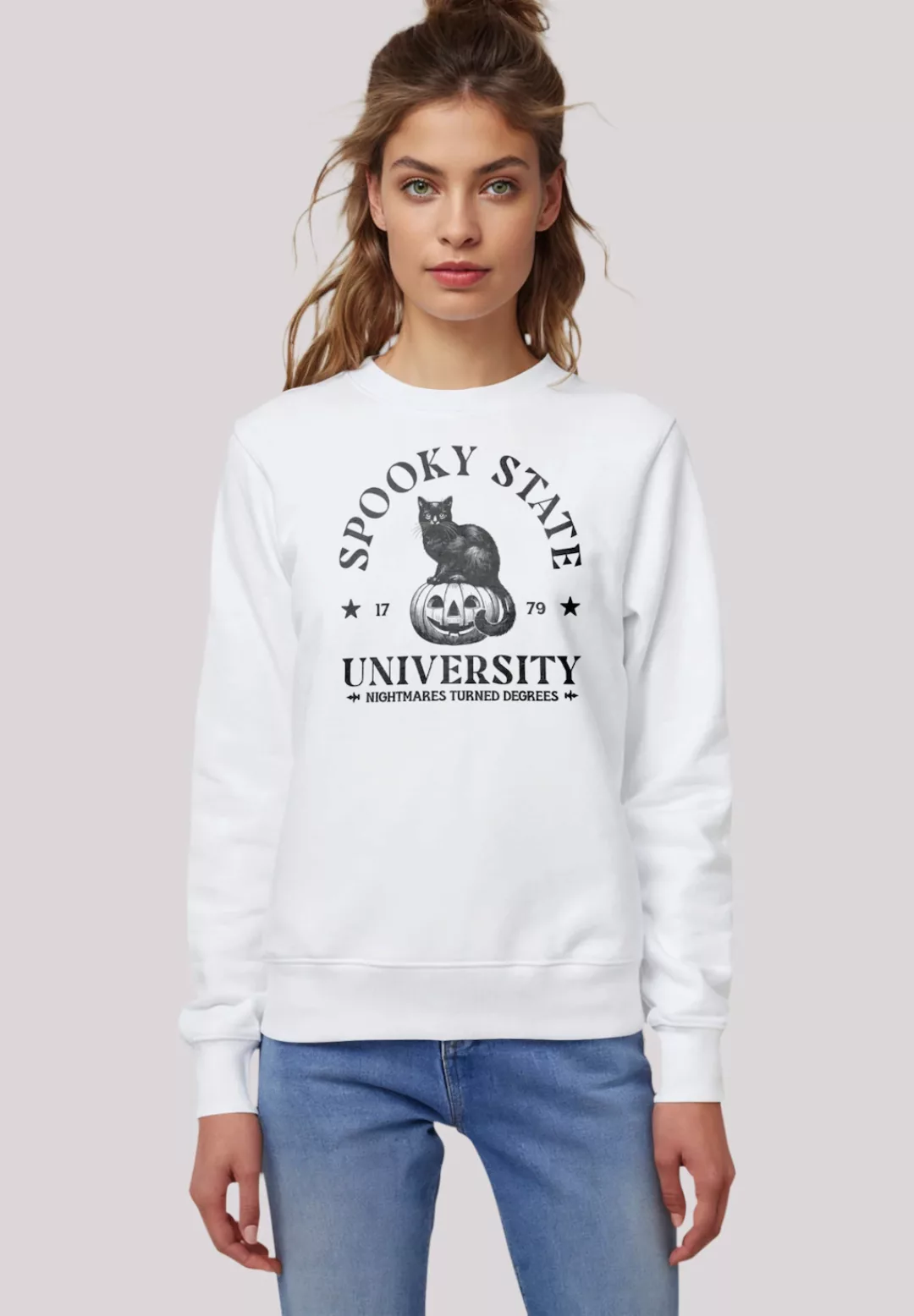 F4NT4STIC Sweatshirt "Halloween University Spooky state cat", Premium Quali günstig online kaufen