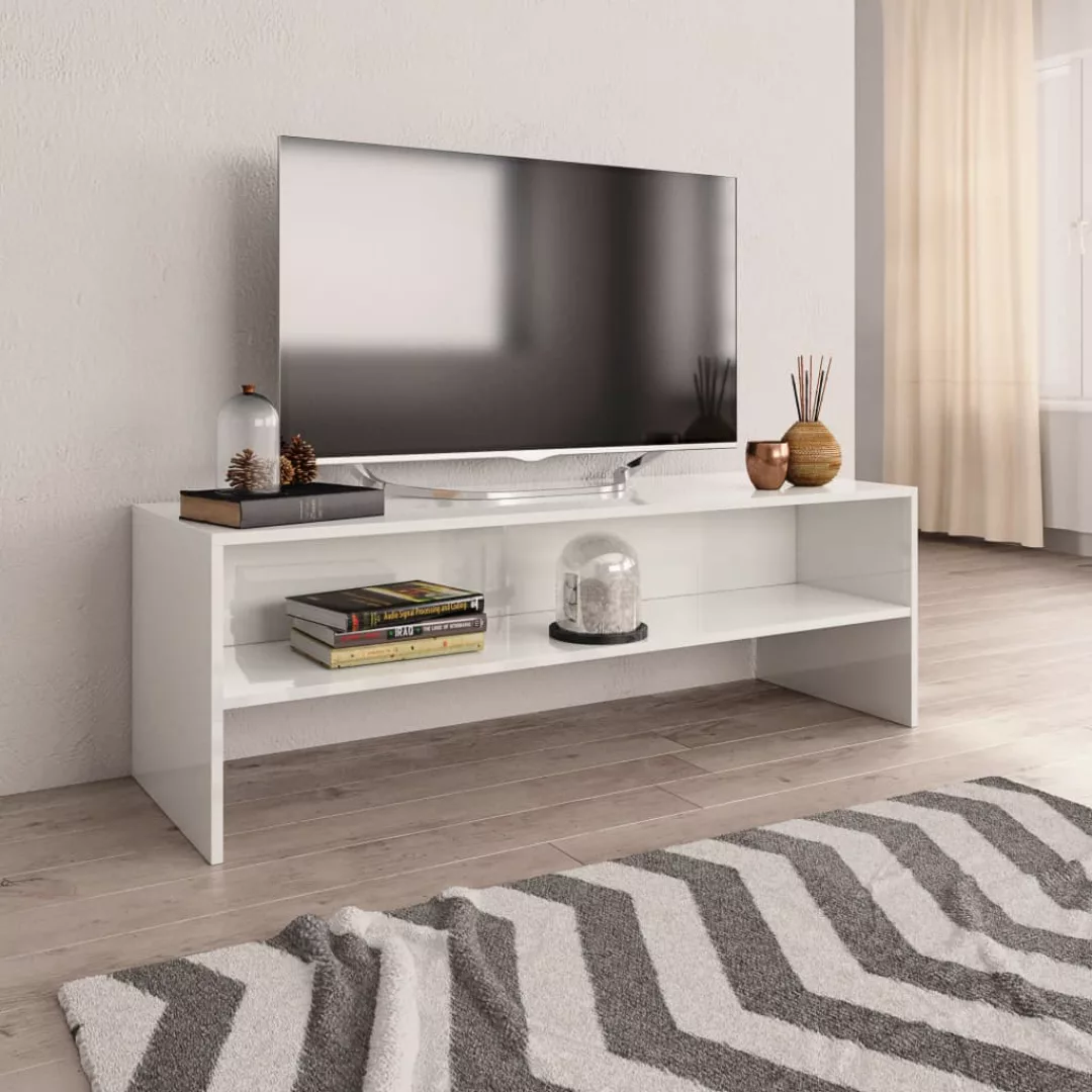 Tv-schrank Hochglanz-weiß 120 X 40 X 40 Cm Spanplatte günstig online kaufen