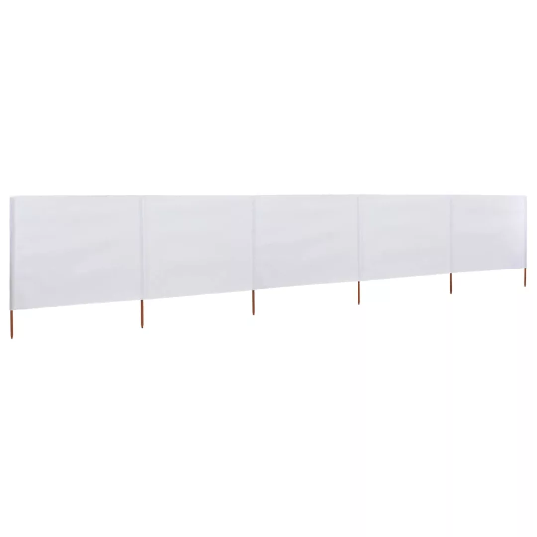 5-teiliges Windschutzgewebe 600 X 160 Cm Sandweiß günstig online kaufen