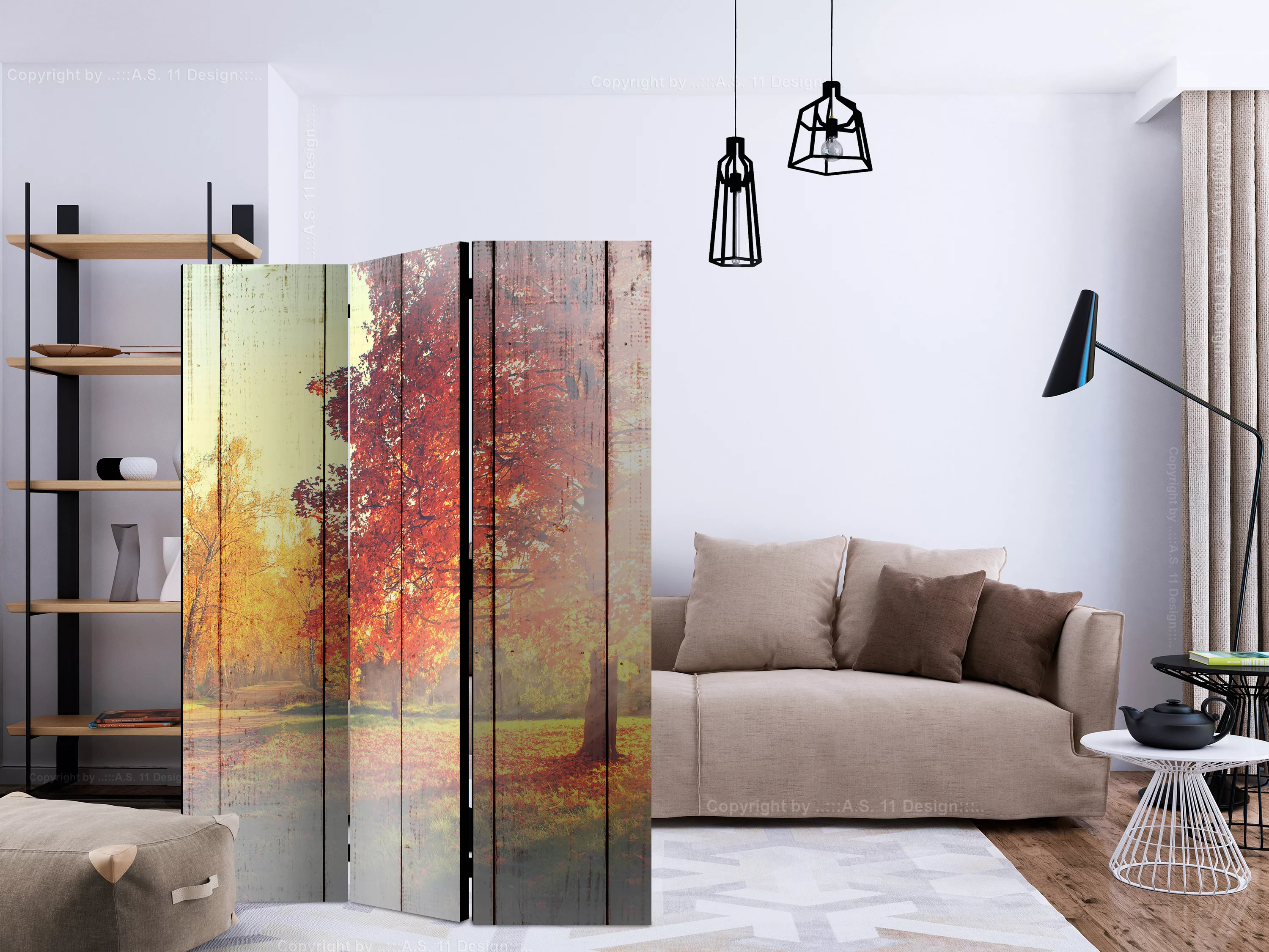 3-teiliges Paravent - Autumn Sun [room Dividers] günstig online kaufen