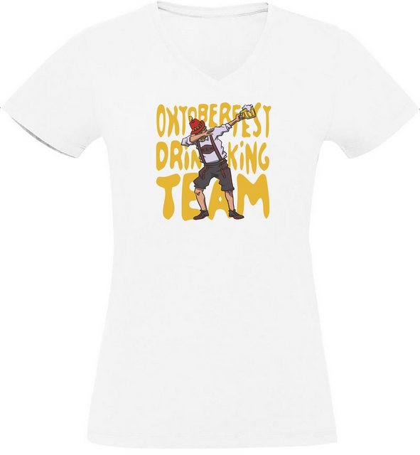 MyDesign24 T-Shirt Damen Party T-Shirt - Oktoberfest Drinking Team V-Aussch günstig online kaufen