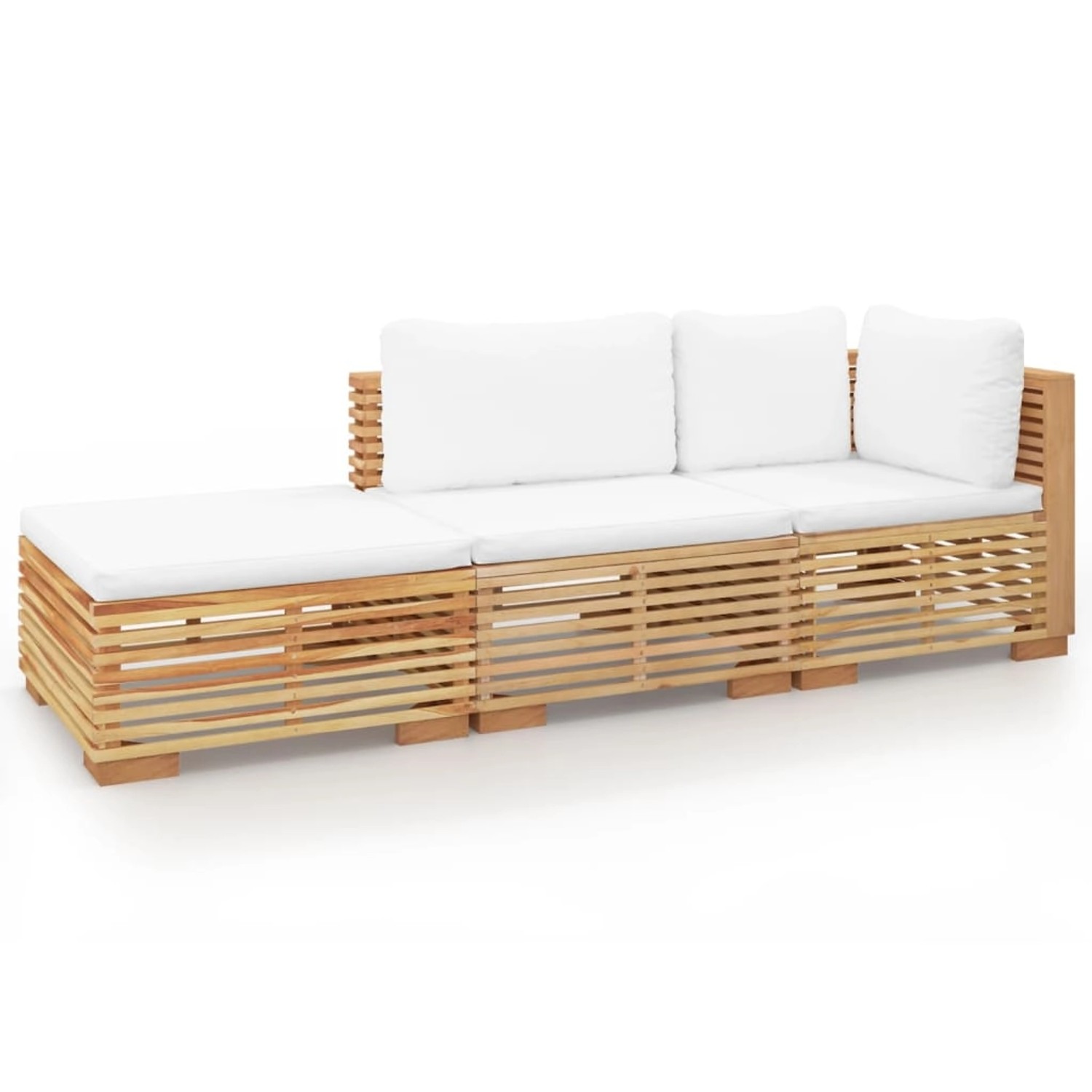 Vidaxl 3-tlg. Garten-lounge-set Mit Kissen Massivholz Teak günstig online kaufen