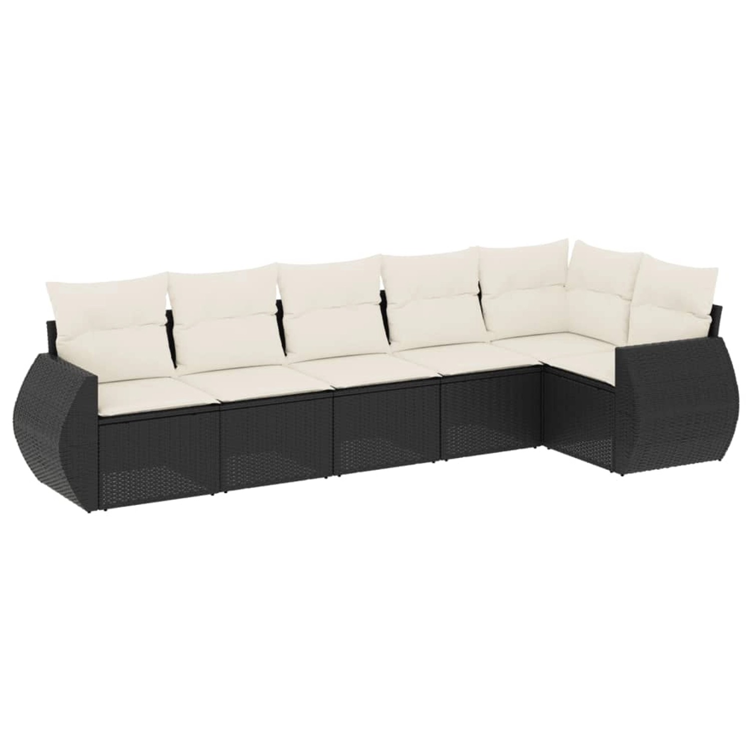 vidaXL 6-Tlg Garten-Sofagarnitur mit Kissen Schwarz Poly Rattan 3253723 günstig online kaufen